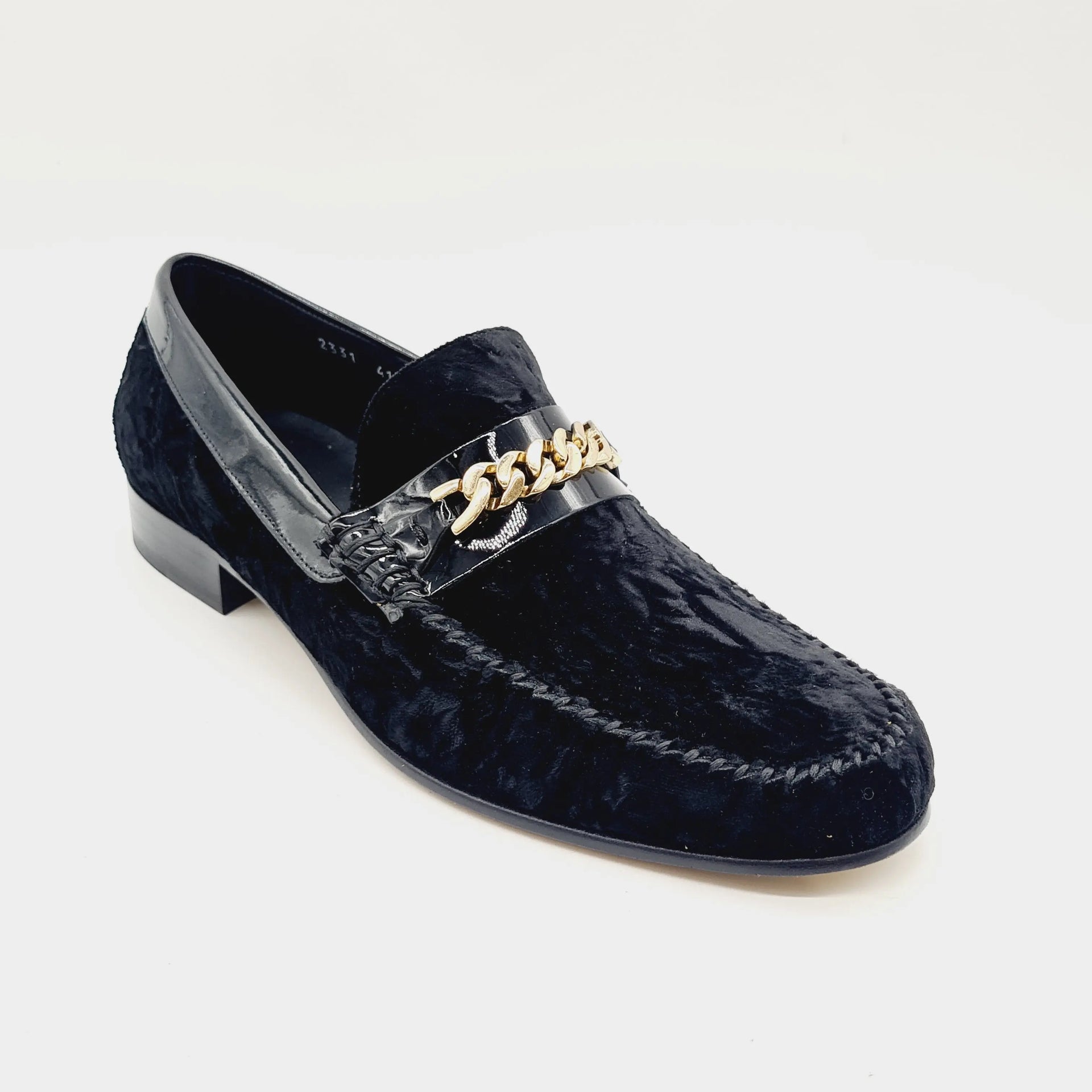 LB 2331 BLACK MENS ITALIAN LEATHER SHOE Loafers | familyshoecentre