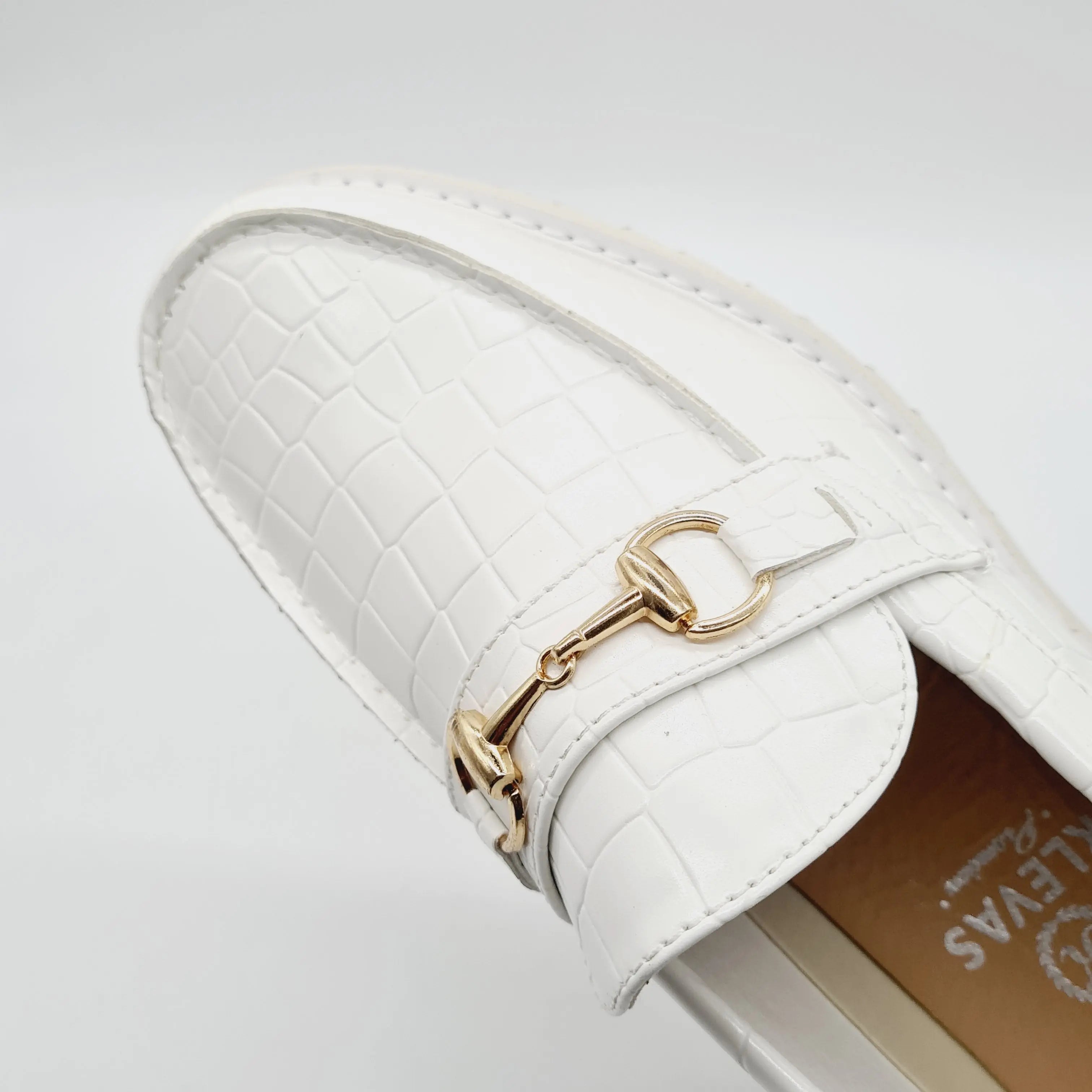 KLEVAS MARCO CROC WHITE Loafers | familyshoecentre