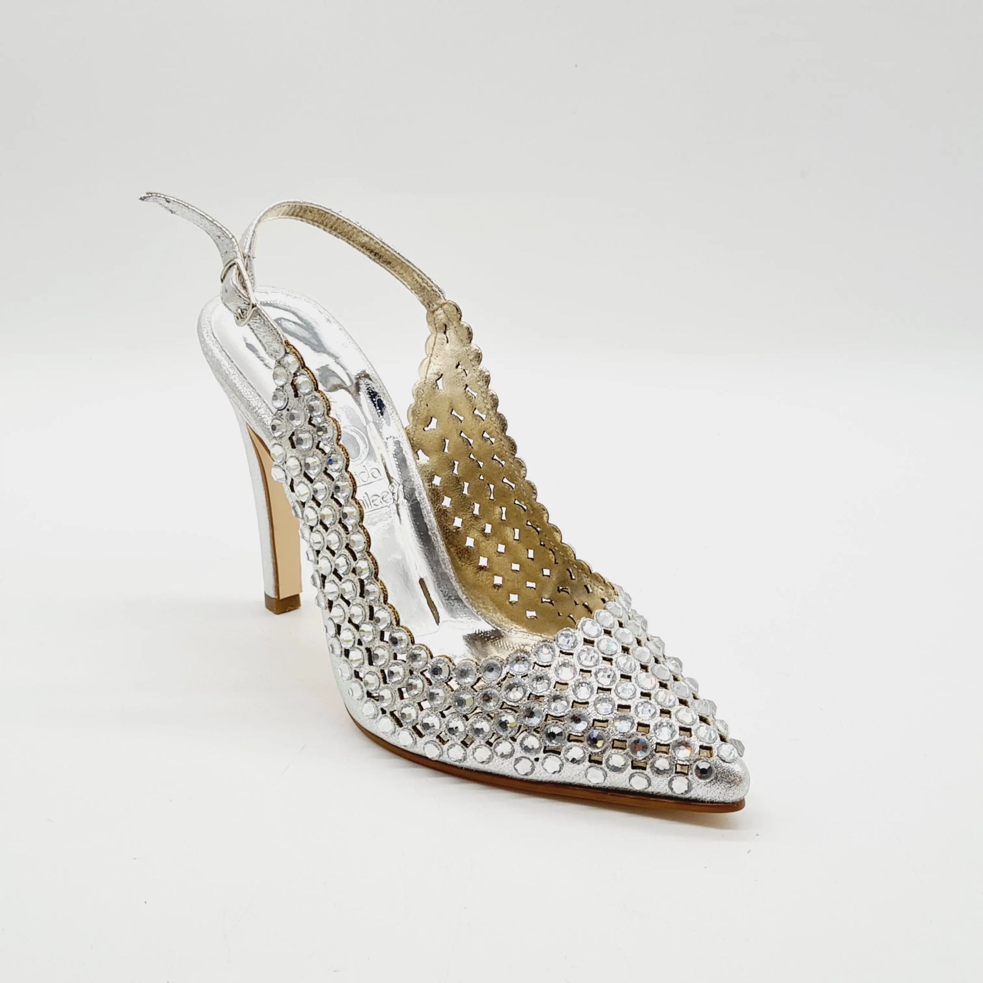 BRIDAL 5507 SILVER Heels | familyshoecentre