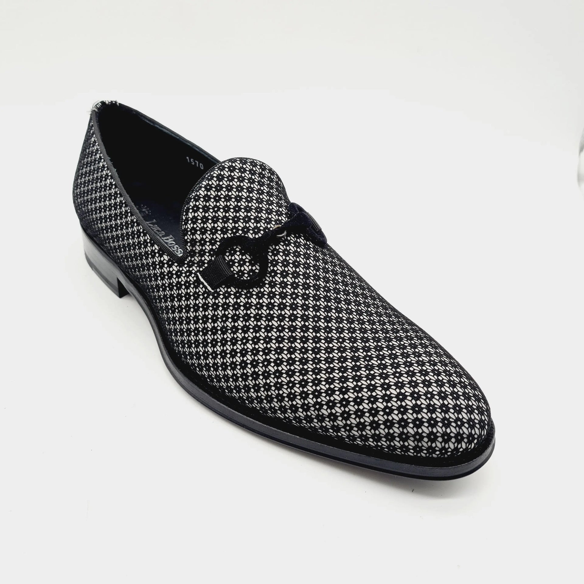 LB 1570 BLACK MENS ITALIAN LEATHER SHOE Loafers | familyshoecentre