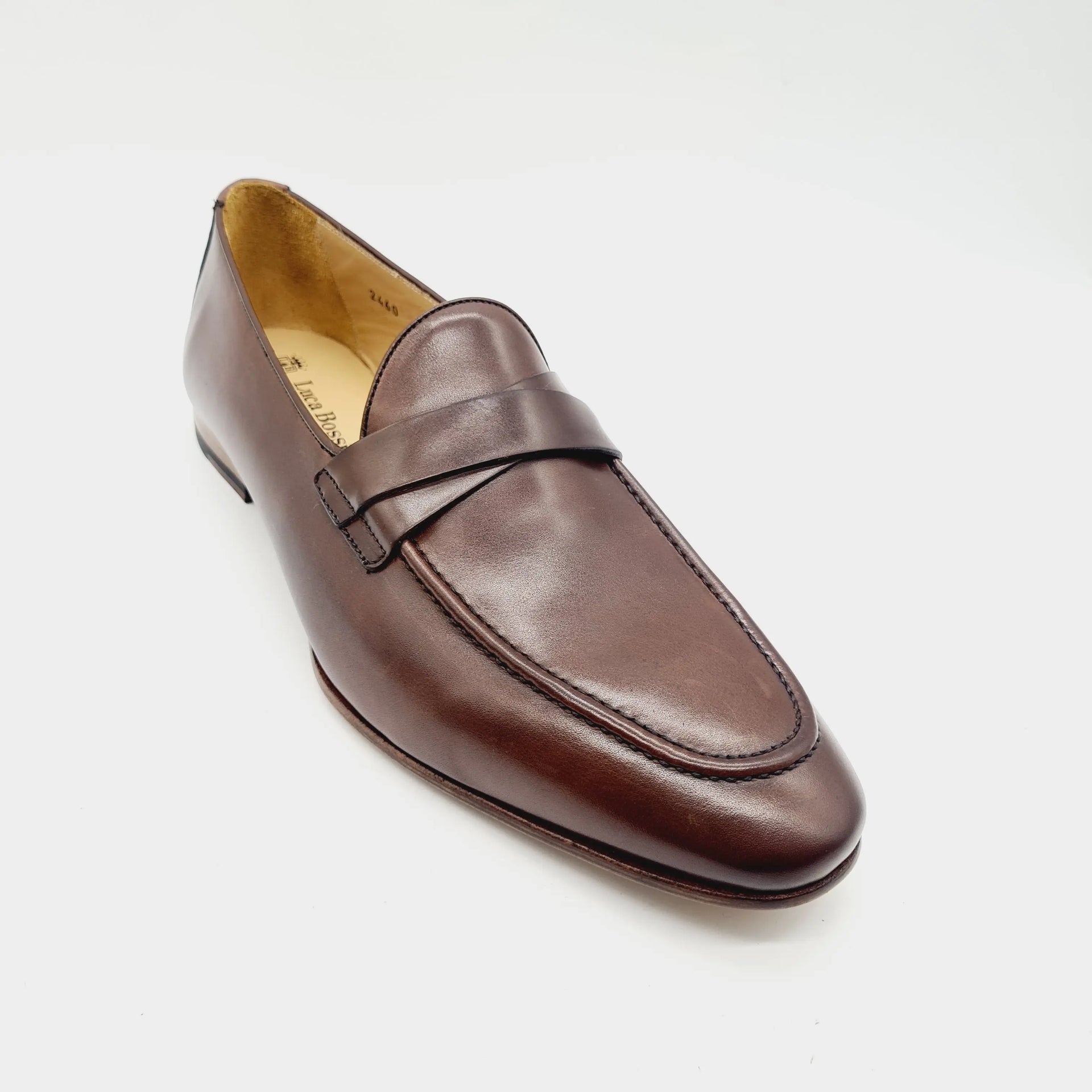 LB 2460 BROWN MENS ITALIAN LEATHER SHOE Loafers | familyshoecentre