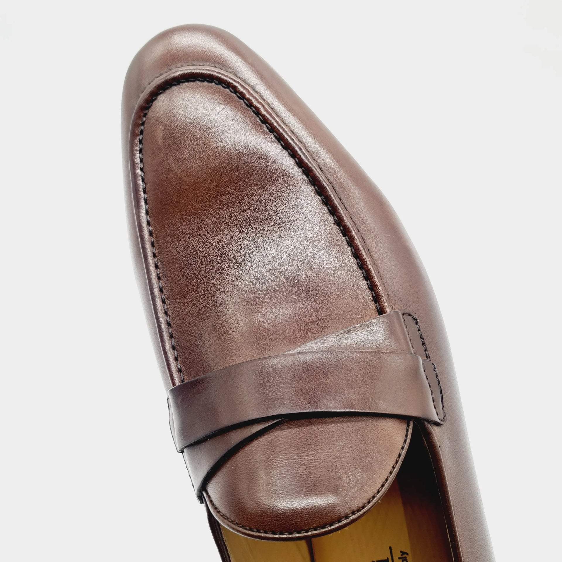 LB 2460 BROWN MENS ITALIAN LEATHER SHOE Loafers | familyshoecentre