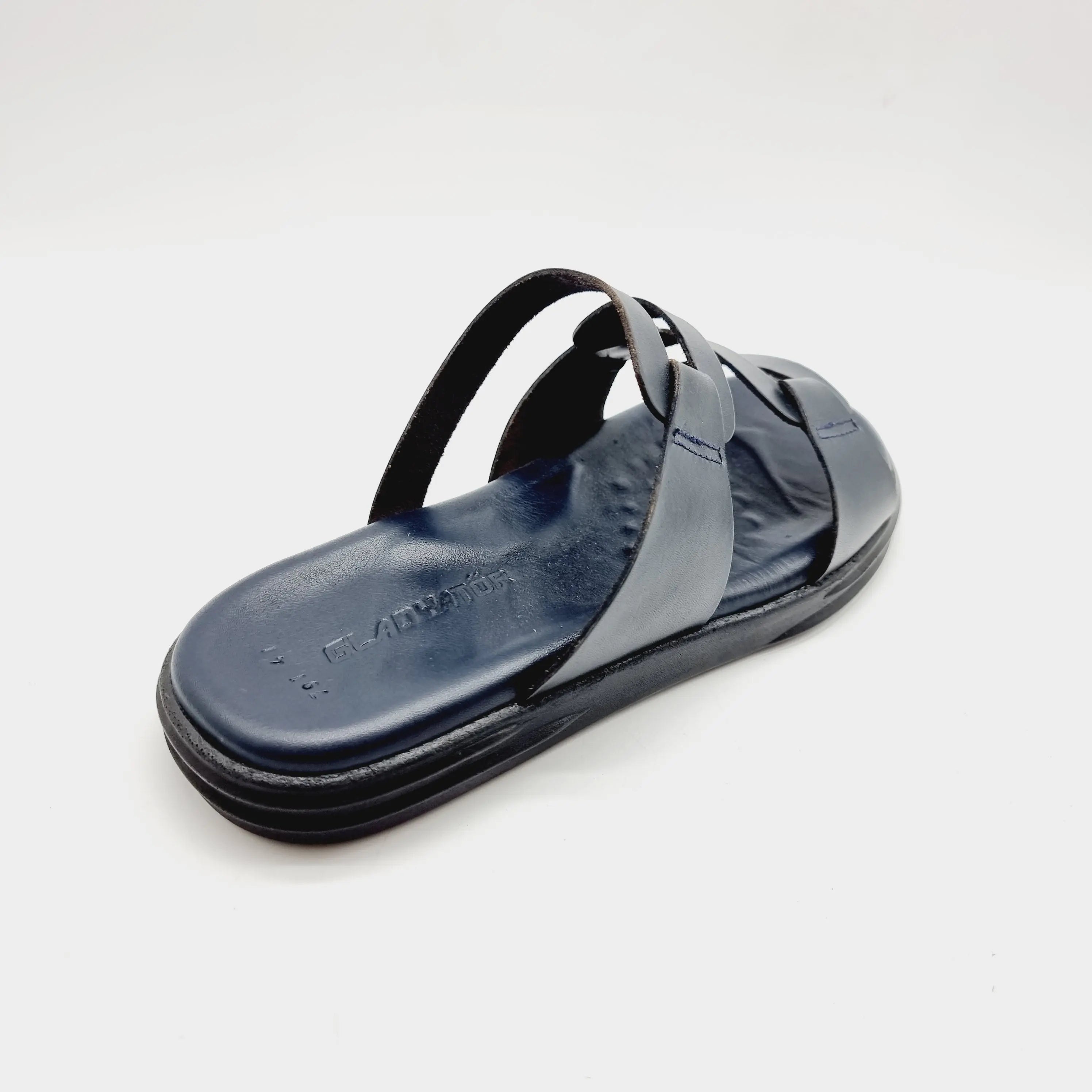 GLAD 791 NAVY MENS LEATHER SANDAL Sandals | familyshoecentre