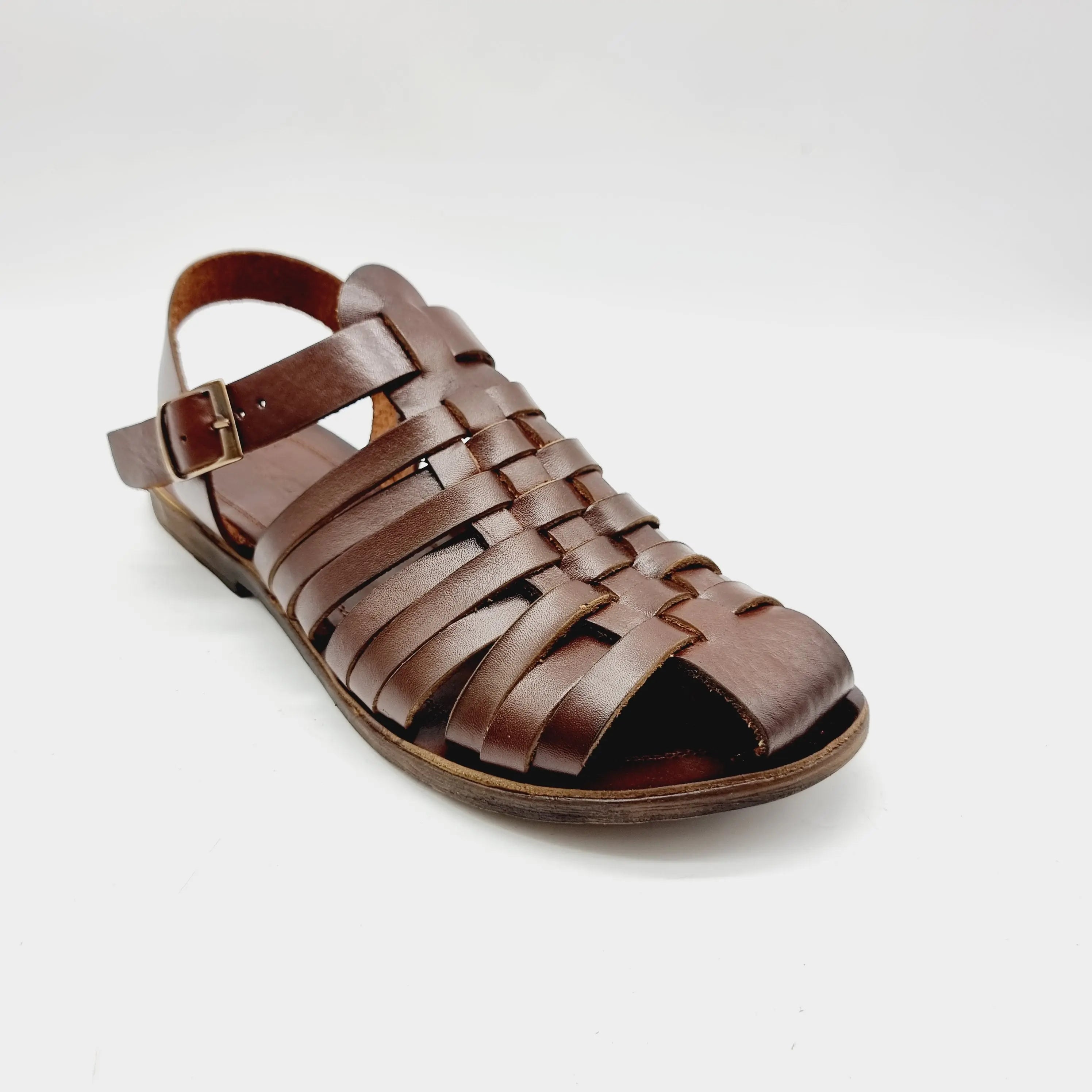 GLAD 406 BROWN MENS LEATHER SANDAL Sandals | familyshoecentre