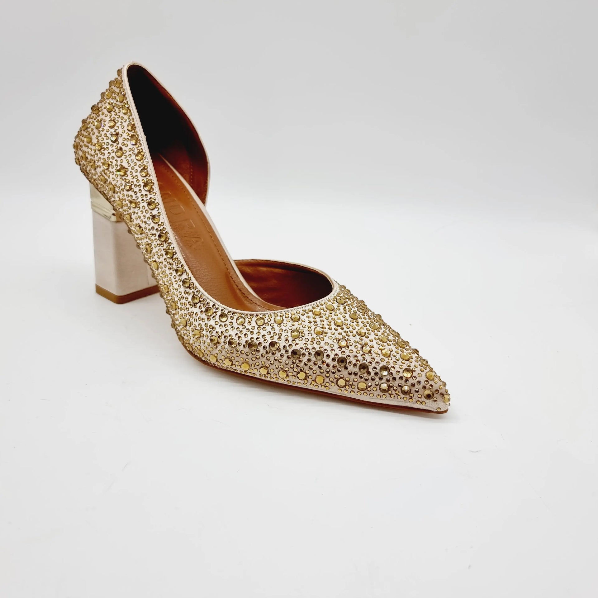 SANDRA 1202 GOLD Heels | familyshoecentre