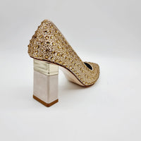 SANDRA 1202 GOLD Heels | familyshoecentre