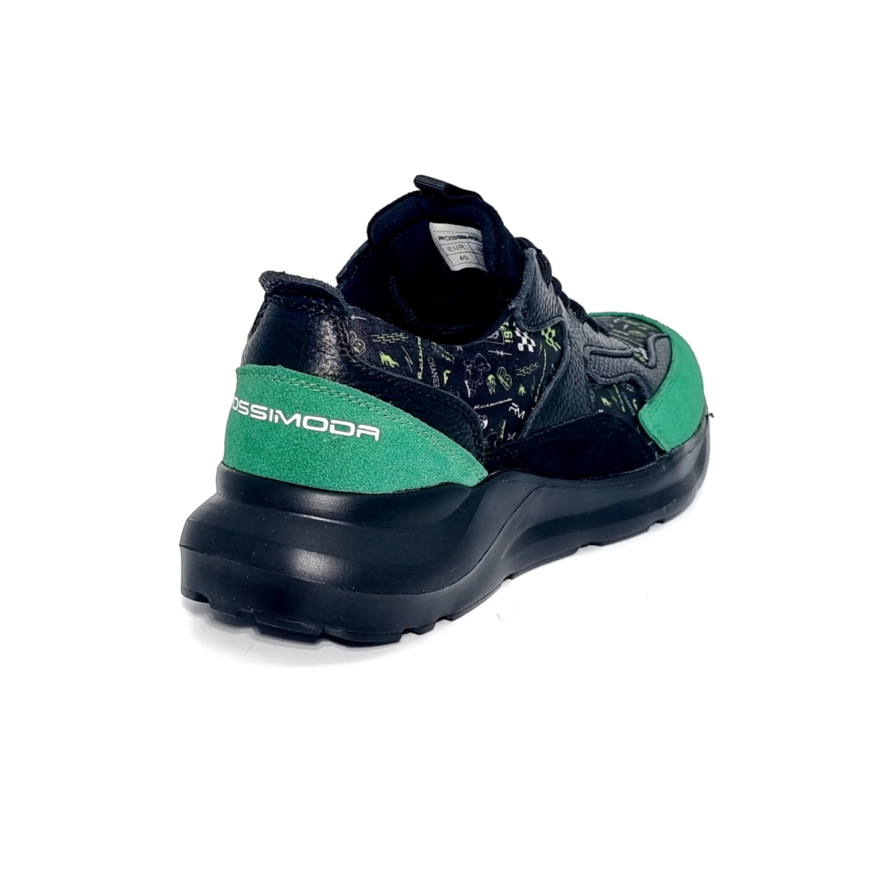 ROSSI MODA DEL MARE BLACK GREEN Sneakers | familyshoecentre