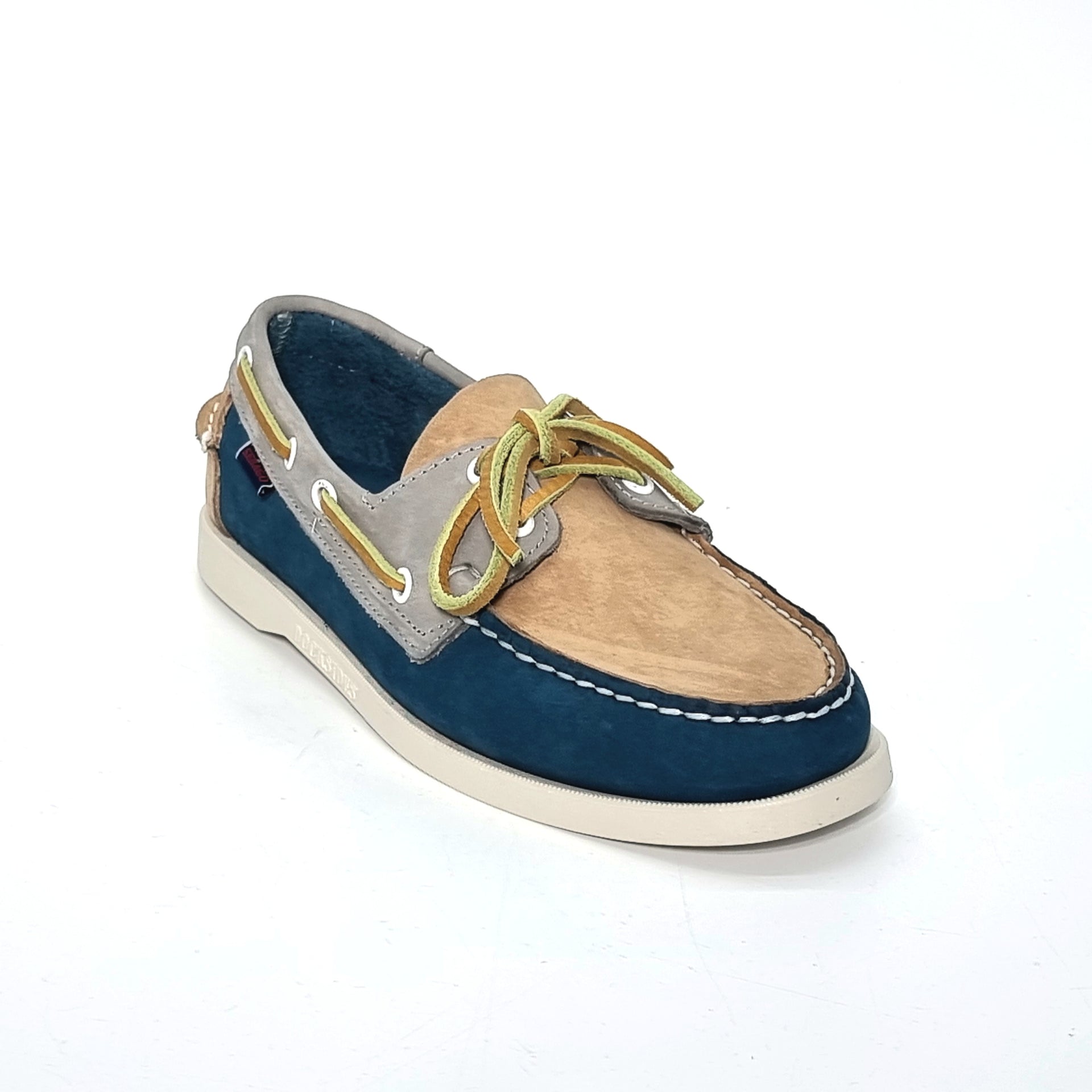 SEBAGO PORTLAND SPINAKKER BLUE/CAMEL/GREY Loafers | familyshoecentre