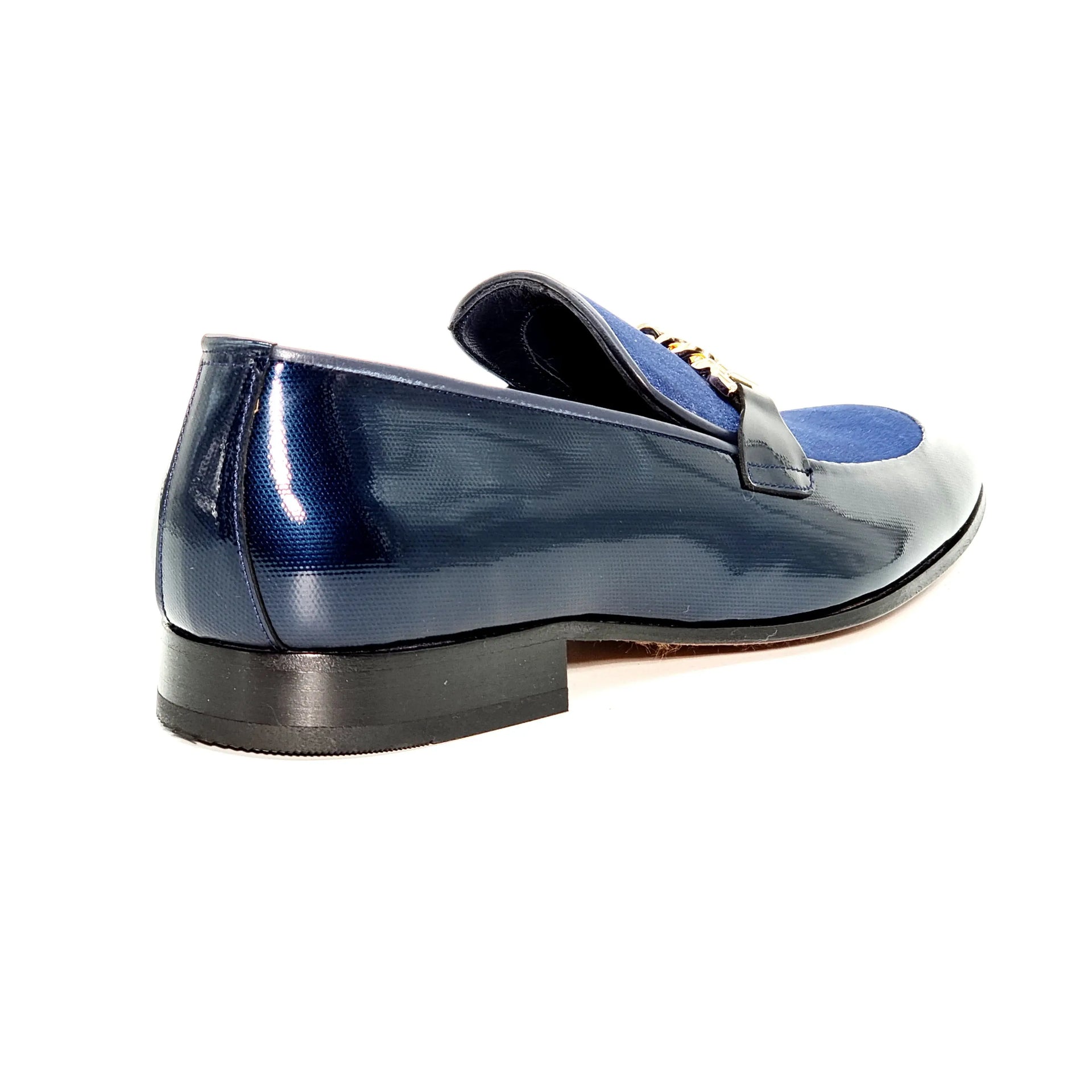 ELI 101 NAVY PATENT/VELVET Loafers | familyshoecentre
