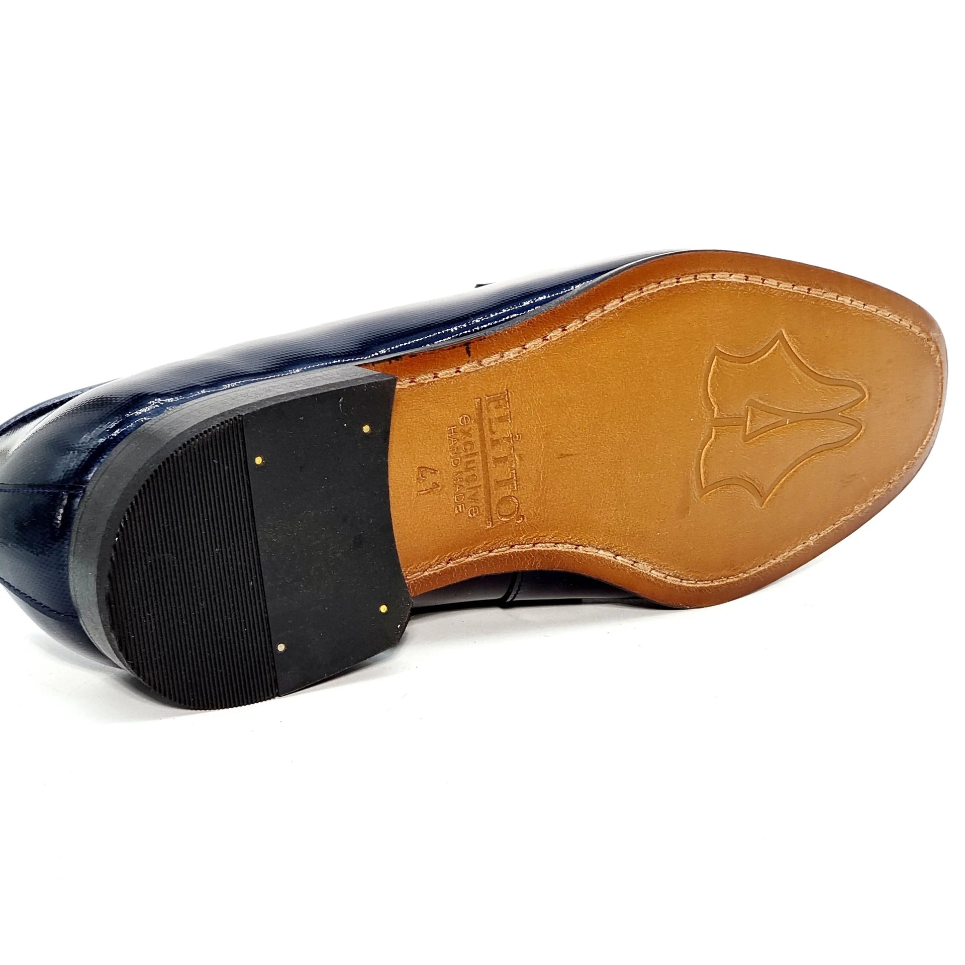 ELI 101 NAVY PATENT/VELVET Loafers | familyshoecentre