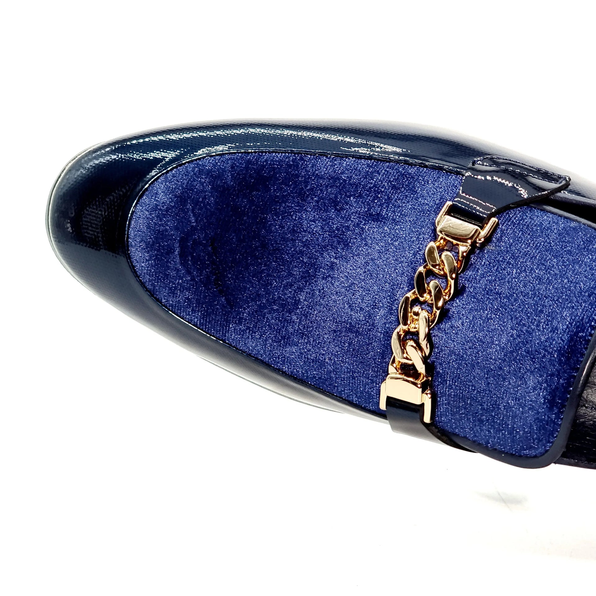 ELI 101 NAVY PATENT/VELVET Loafers | familyshoecentre