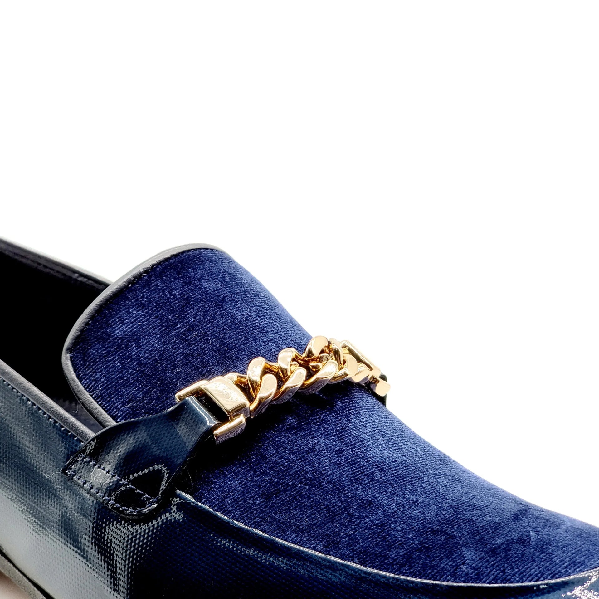 ELI 101 NAVY PATENT/VELVET Loafers | familyshoecentre