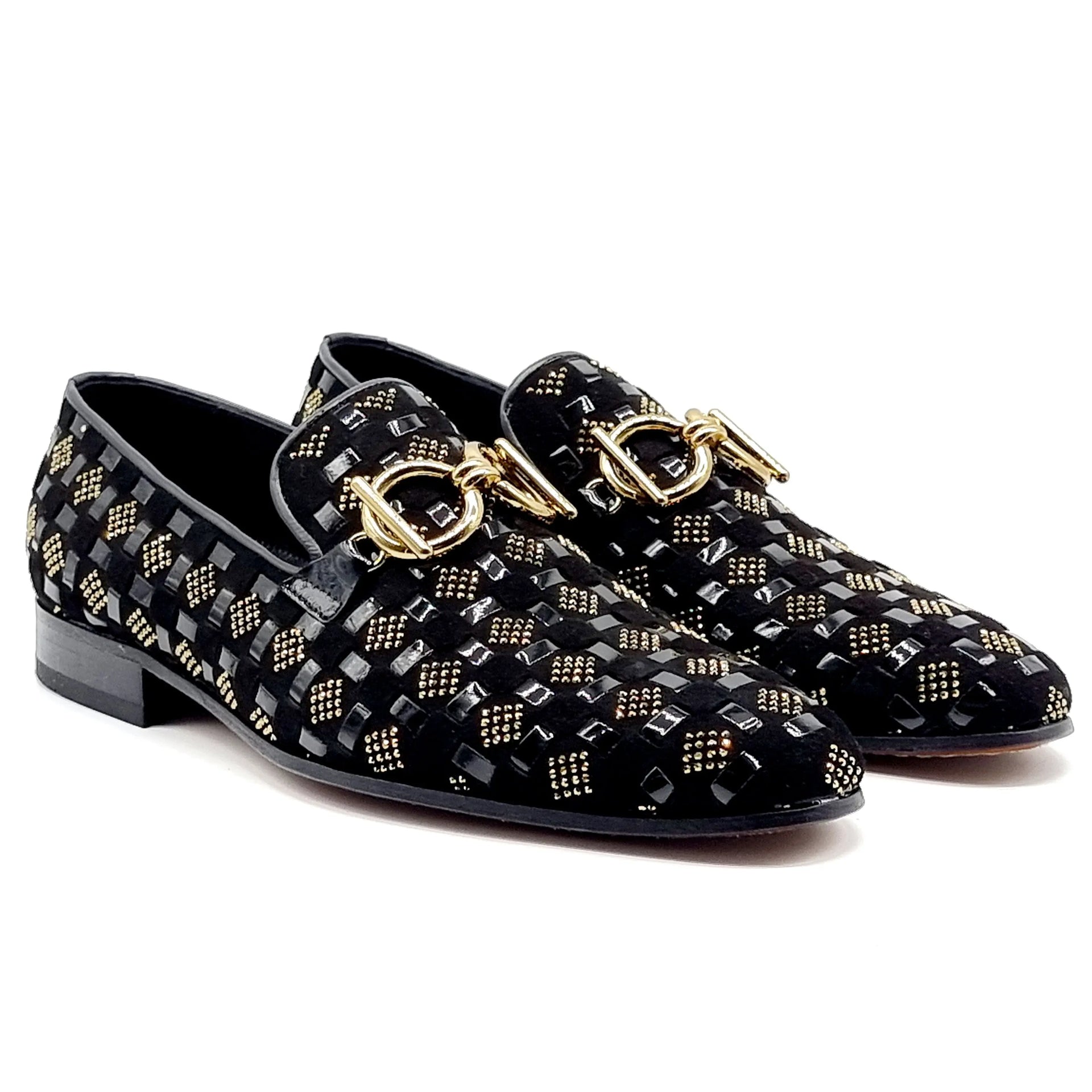 ELI 106 BLACK/GOLD Loafers | familyshoecentre