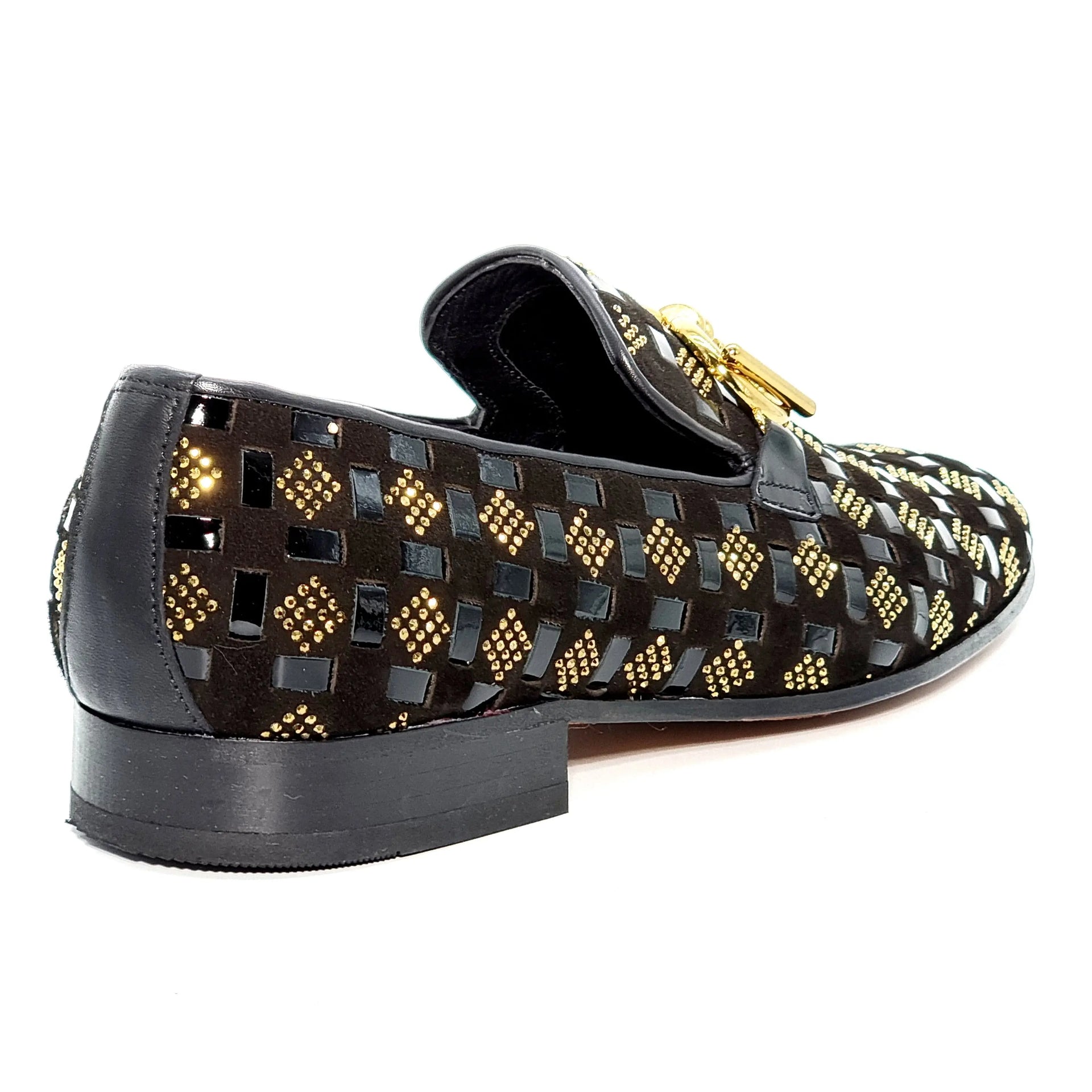 ELI 106 BLACK/GOLD Loafers | familyshoecentre