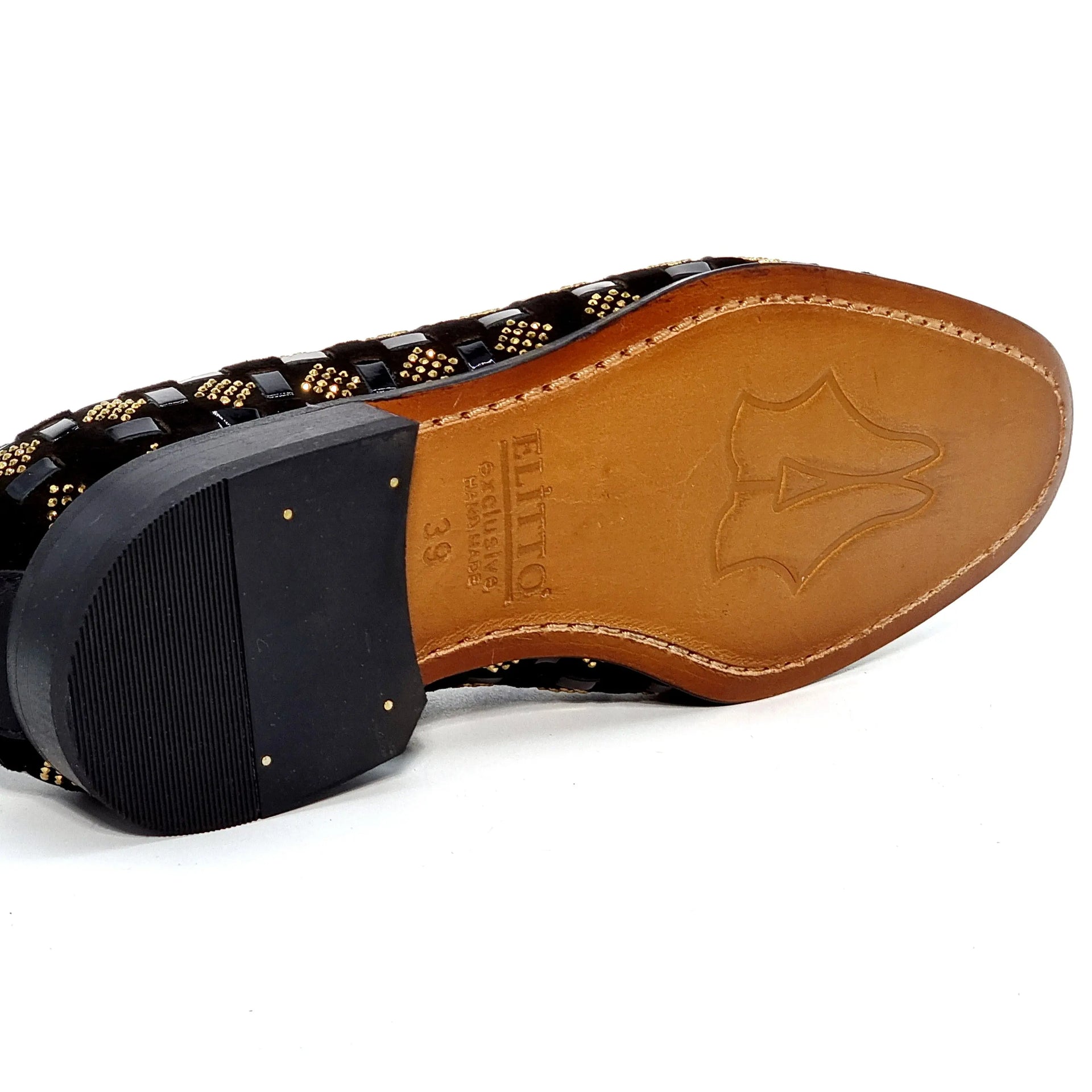 ELI 106 BLACK/GOLD Loafers | familyshoecentre