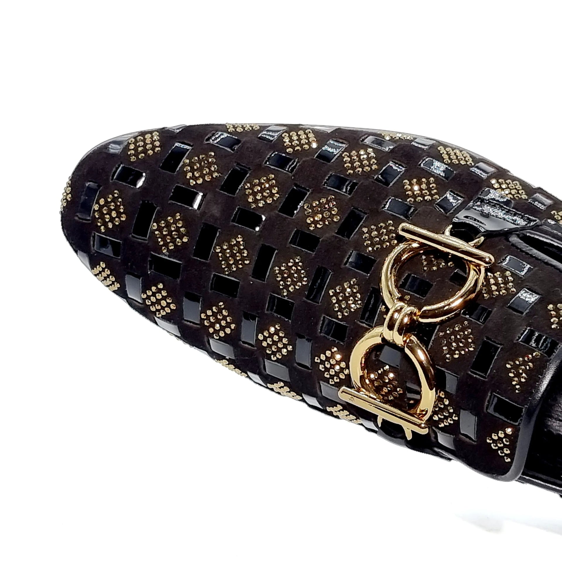 ELI 106 BLACK/GOLD Loafers | familyshoecentre