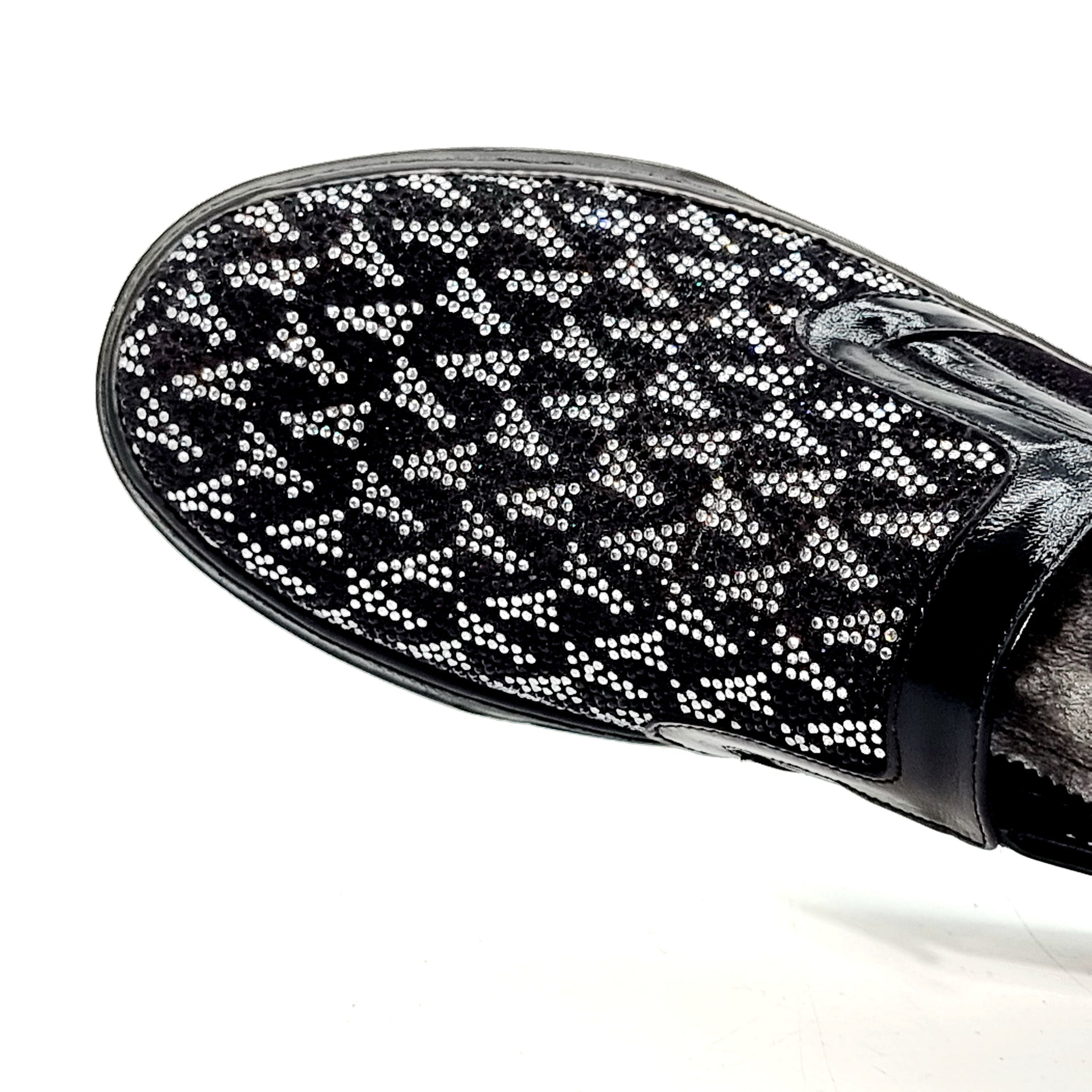 ELI 109 BLACK VELVET WITH STONES SNEAKER Sneakers | familyshoecentre