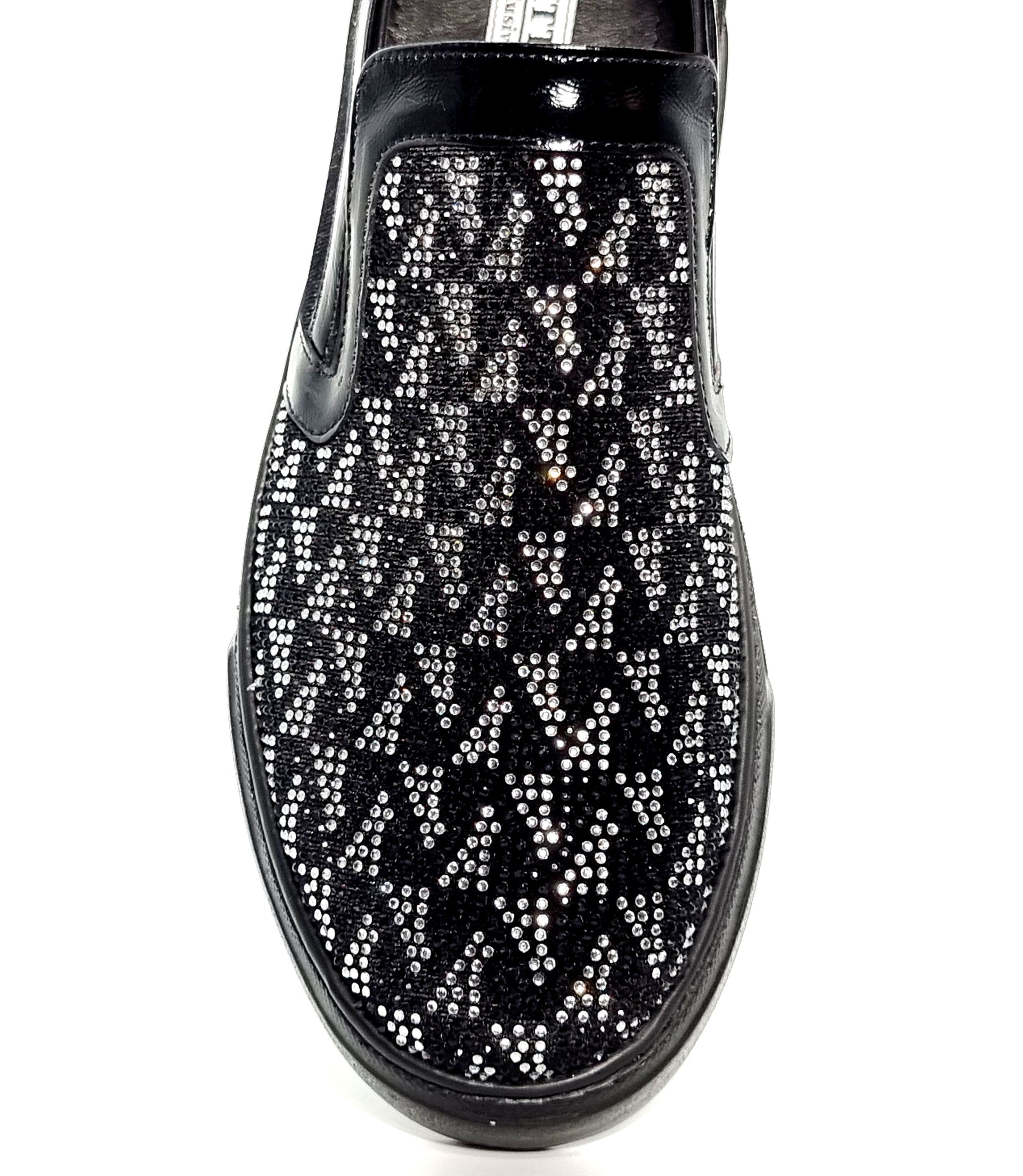 ELI 109 BLACK VELVET WITH STONES SNEAKER Sneakers | familyshoecentre