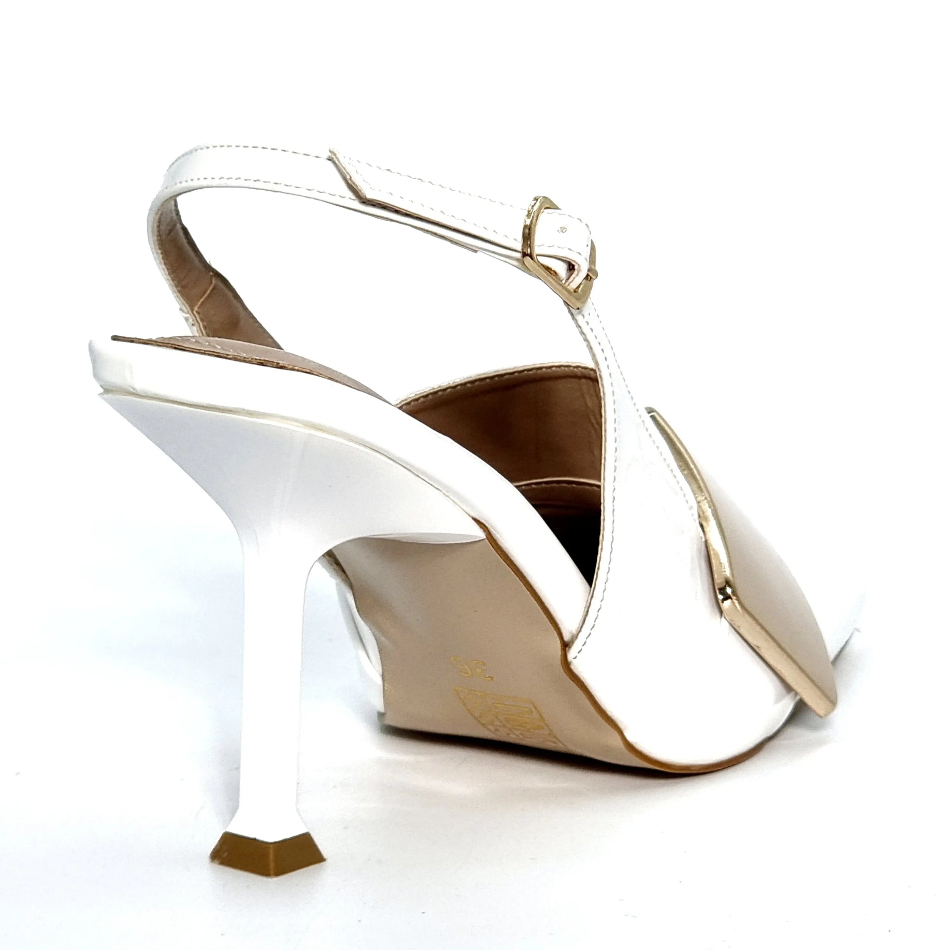 SANDRA 8057 WHITE Heels | familyshoecentre