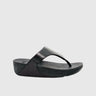 FIT FLOPS LULU LEATHER BLACK Sandals | familyshoecentre