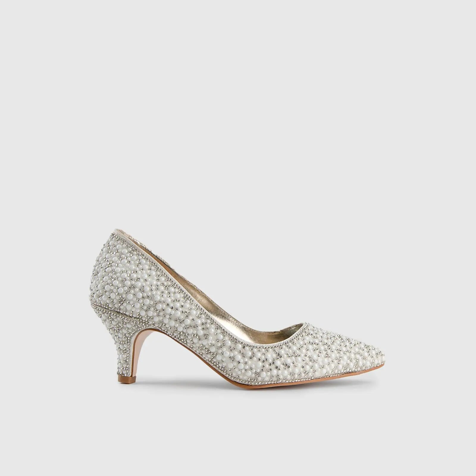 BRIDAL 5238 LOW HEEL PEARL Heels | familyshoecentre