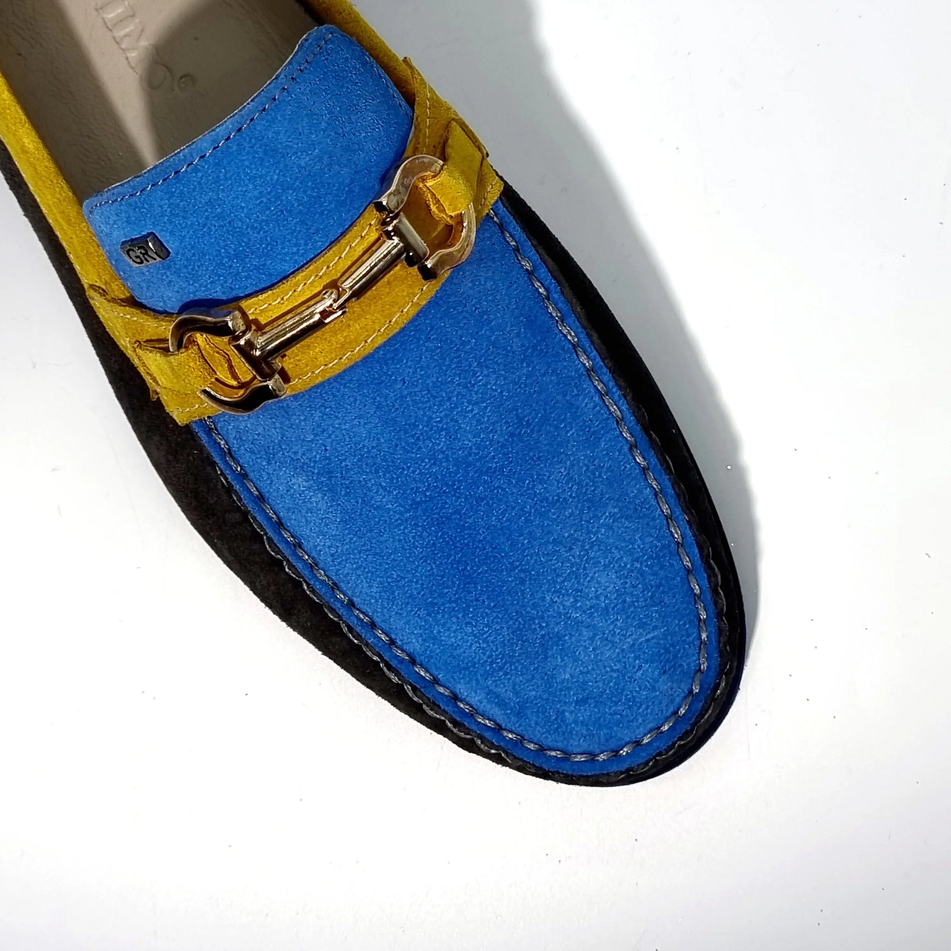 GER 9309 GREY/BRN/YELLOW Loafers | familyshoecentre