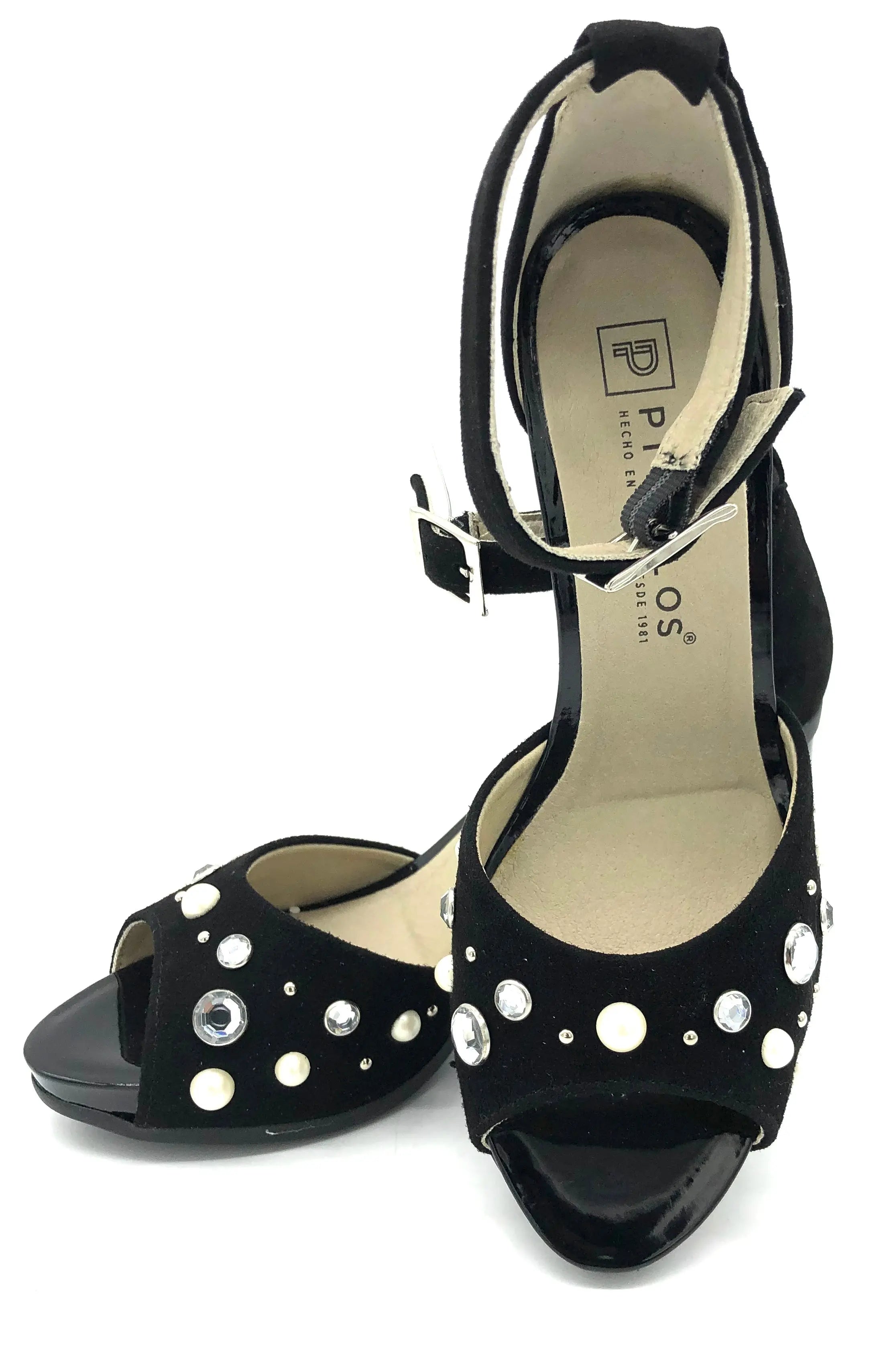 PITILLOS 5585 BLACK Heels | familyshoecentre