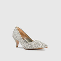 BRIDAL 5238 LOW HEEL PEARL Heels | familyshoecentre