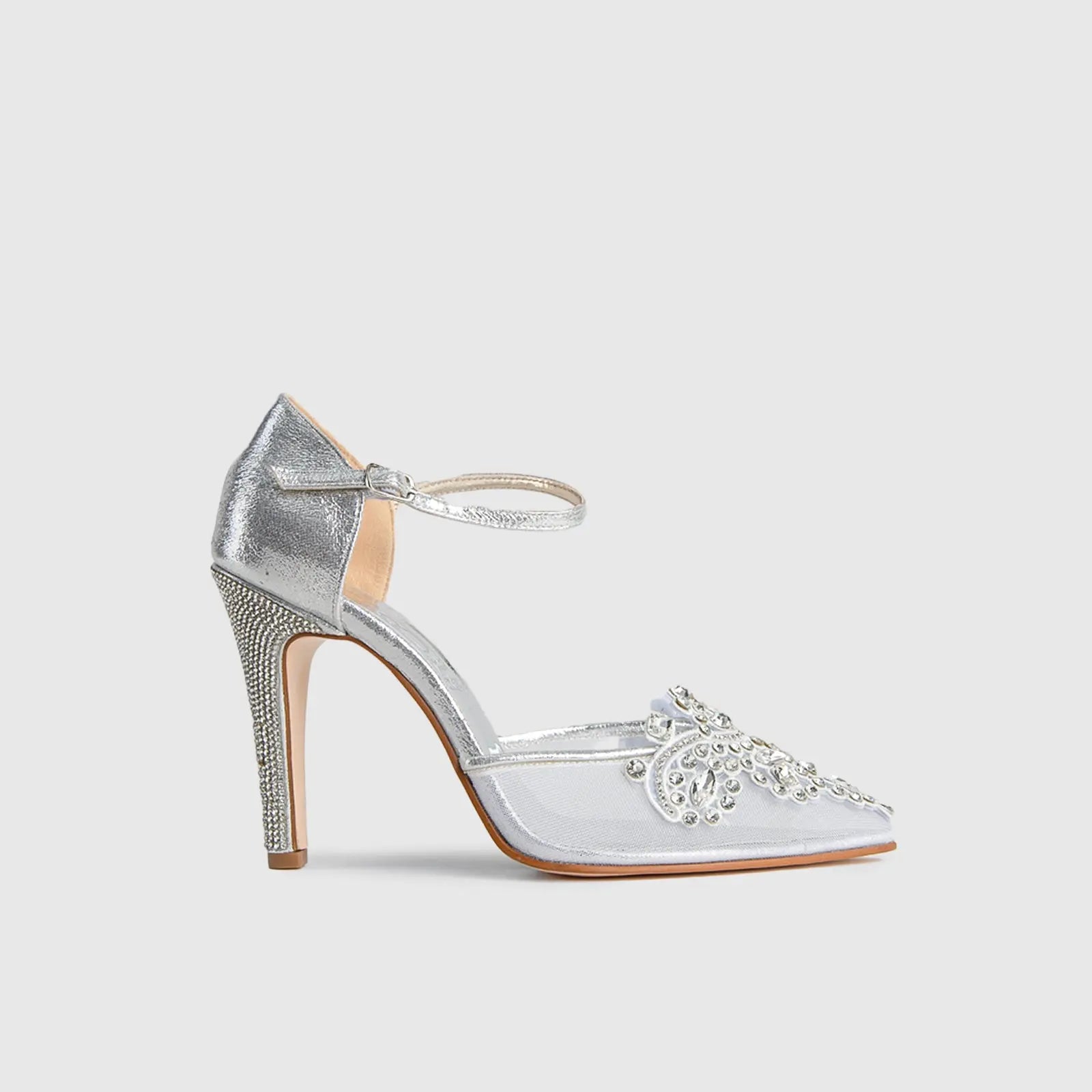 BRIDAL 5614 SILVER Heels | familyshoecentre