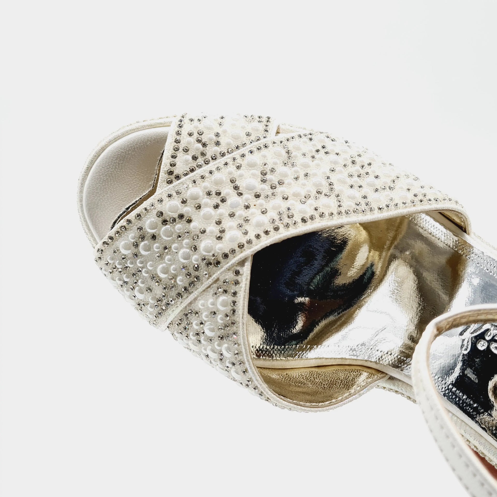 BRIDAL 6032 PEARL Wedges | familyshoecentre