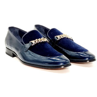 ELI 101 NAVY PATENT/VELVET Loafers | familyshoecentre