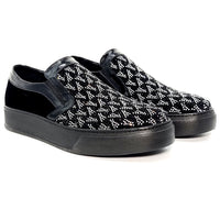 ELI 109 BLACK VELVET WITH STONES SNEAKER Sneakers | familyshoecentre