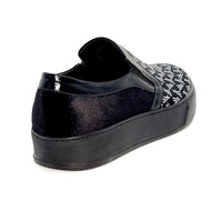 ELI 109 BLACK VELVET WITH STONES SNEAKER Sneakers | familyshoecentre