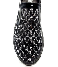 ELI 109 BLACK VELVET WITH STONES SNEAKER Sneakers | familyshoecentre