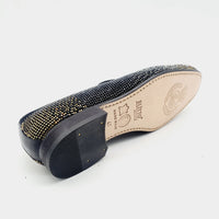 ELI044 BLACK/GOLD Loafers | familyshoecentre