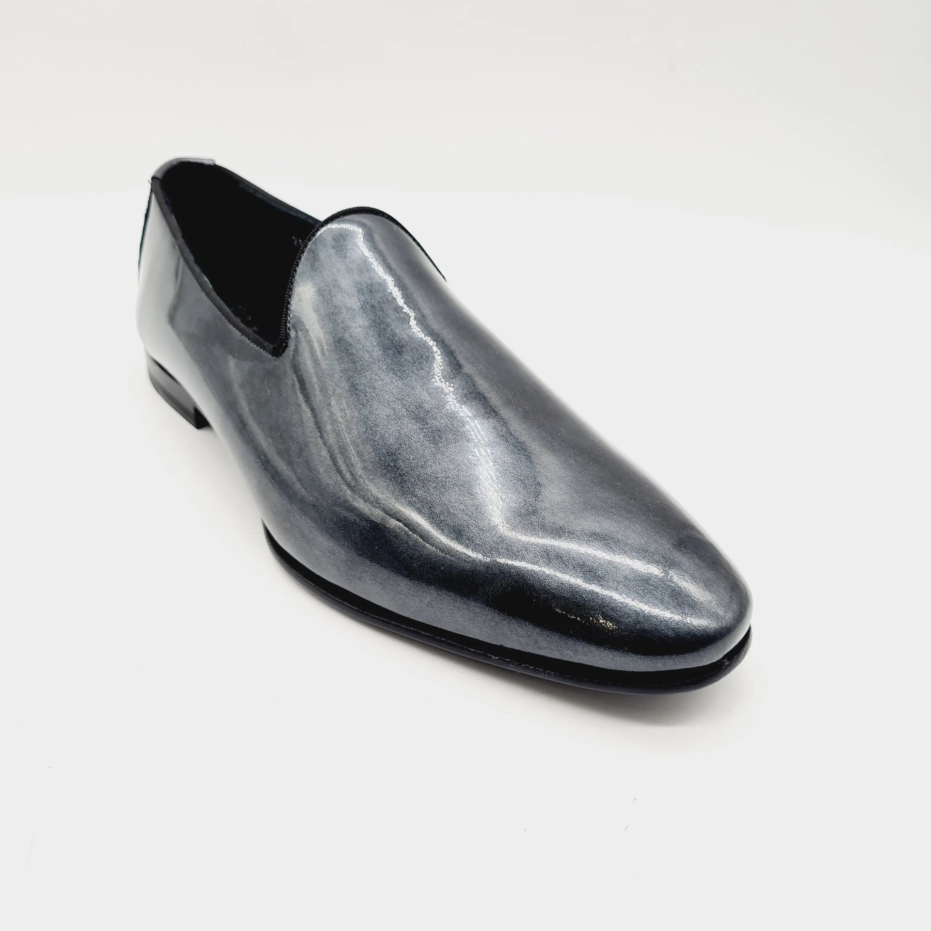 LB 2500 BLACK MENS ITALIAN LEATHER SHOE Loafers | familyshoecentre