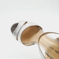 MV 12060 SILVER LADIES LEATHER SANDAL Heels | familyshoecentre