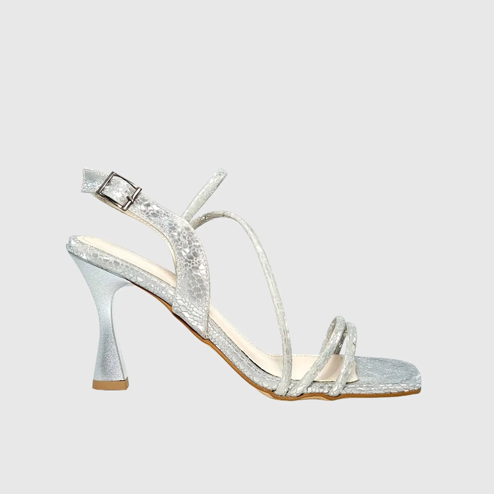 PM K545 SILVER Heels | familyshoecentre