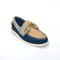 SEBAGO PORTLAND SPINAKKER BLUE/CAMEL/GREY Loafers | familyshoecentre