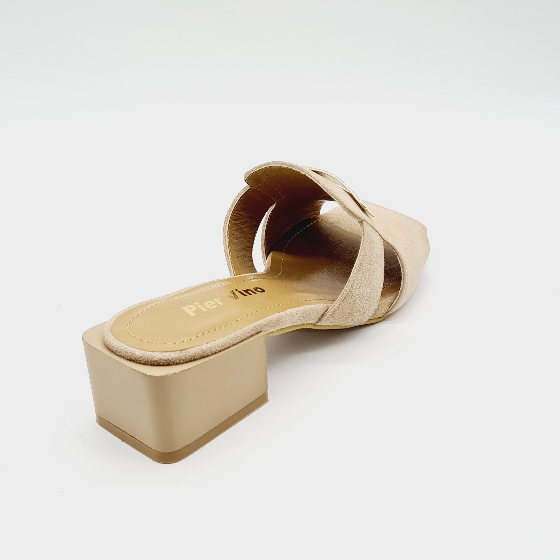 TEENS 2000 BEIGE LADIES LEATHER SANDAL Heels | familyshoecentre