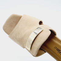 TEENS 2000 BEIGE LADIES LEATHER SANDAL Heels | familyshoecentre